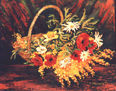 CESTO DE AMAPOLAS Y MIMOSAS