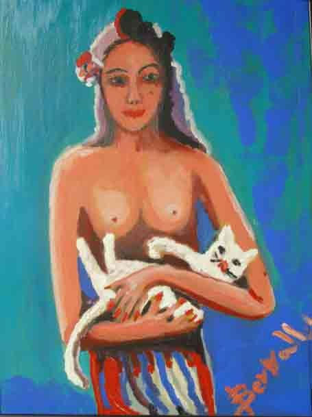 CHICA CON  GATO