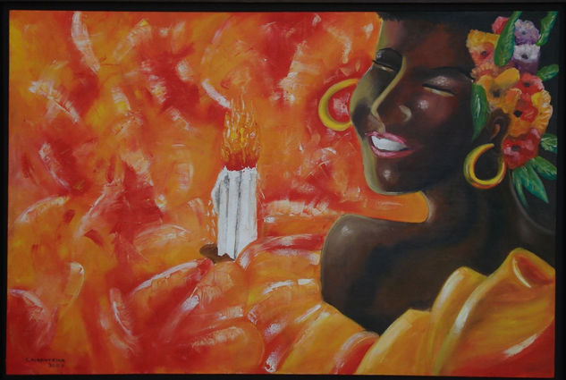 candela viva Oil Canvas Figure Painting