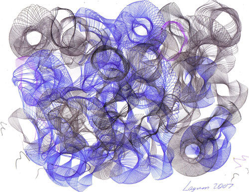 SPIROGRAFICA azul abstracta numero 73 Ink