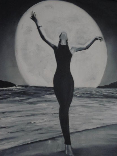 Motivo de Luna Oil Canvas Figure Painting