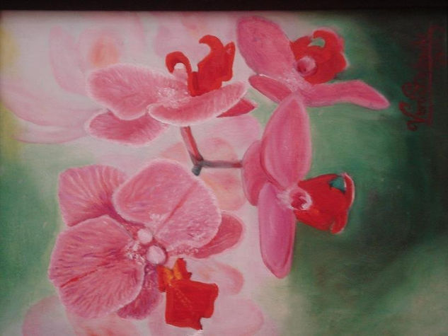 Orquideas Oil Canvas Floral Painting