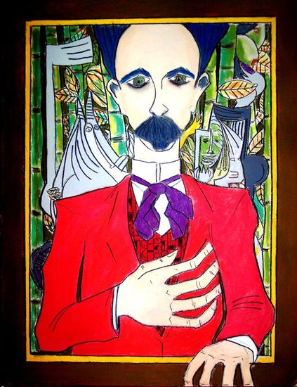 Jose Marti en Lam II Pastel Papel Figura