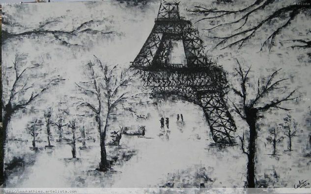 Bajo la Torre Eiffel Acrílico Lienzo Paisaje