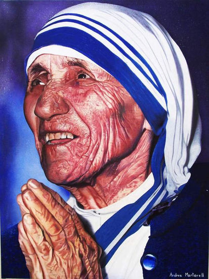 Teresa de Calcuta Oil Canvas Portrait