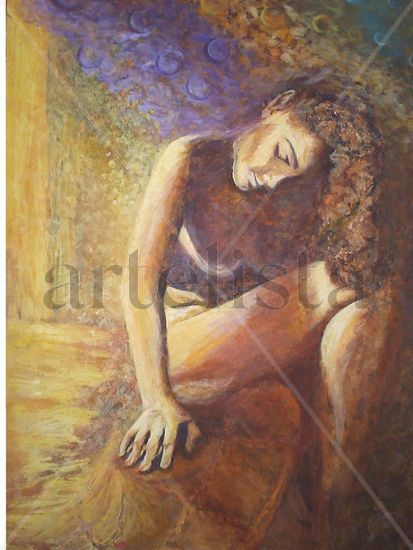 EXPRESION DE MUJER - 5 Acrylic Canvas Nude Paintings