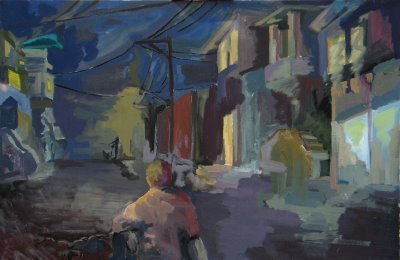 Una calle de Cuba Oil Canvas Landscaping