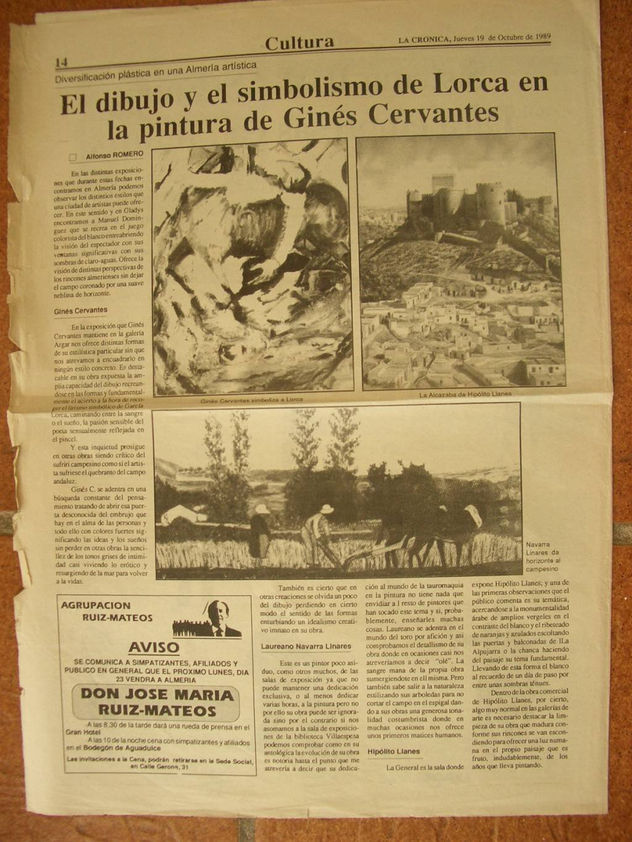 Entrevista del Pintor en el Diario LA CRONICA.