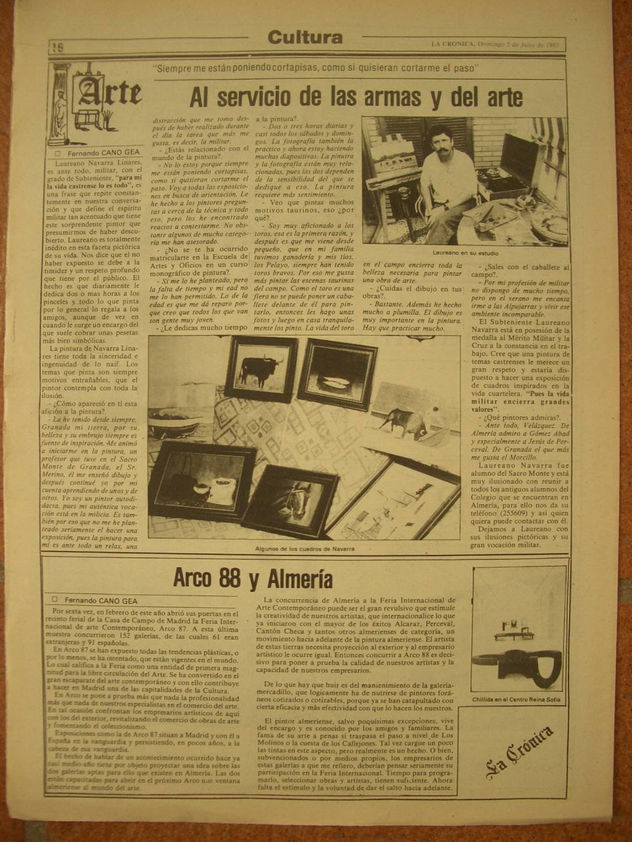 Entrevista del Pintor en el Diario LA CRONICA.
