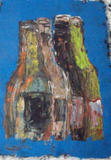 Botellas Acrylic Textile Still Life Paintings