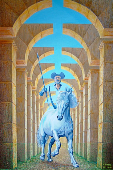 La desmaterializacion del Quijote Oil Canvas Figure Painting