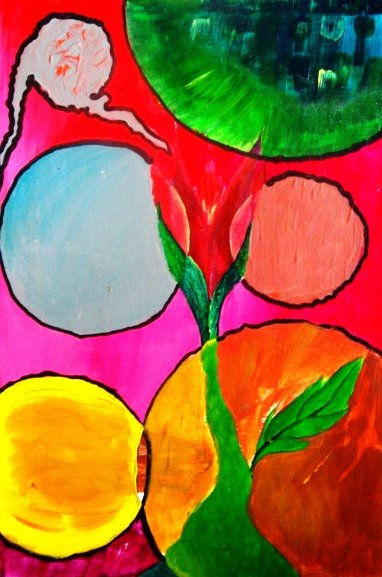 Flor y esferas