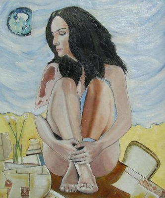 "Mujer en la cocina" Cartulina Desnudos