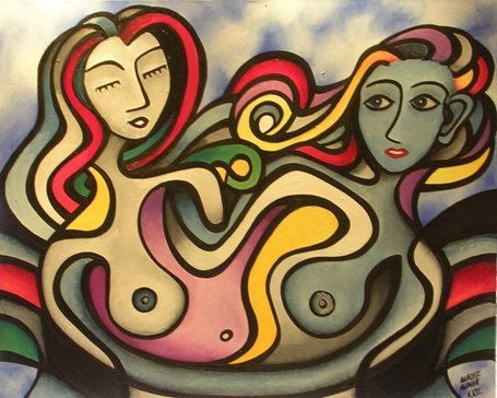"Estudio de dos mujeres enamoradas VI "