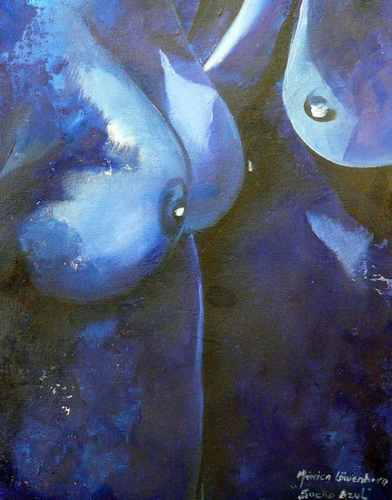 Sueños Azul Acrylic Textile Figure Painting