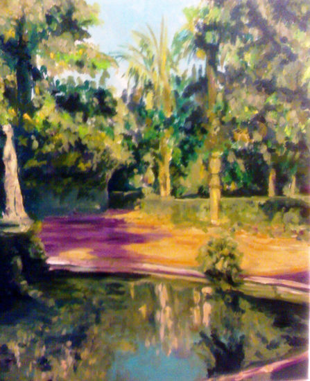 Jardines del Salon Oil Canvas Landscaping