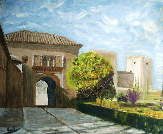 Puerta del Vino Oil Canvas Landscaping