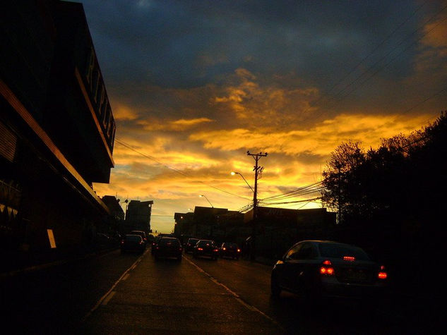 calles de la ciudad por la tarde Nature Color (Digital)