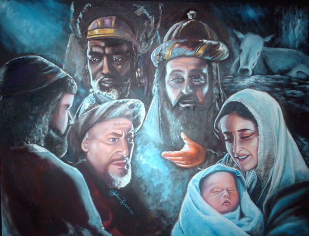 "Y encontraron al Niño Dios" Oil Canvas Portrait