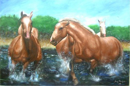 Caballos Oil Canvas Landscaping