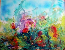 PRIMAVERA (serie primavera) Mixed media Canvas Floral Painting