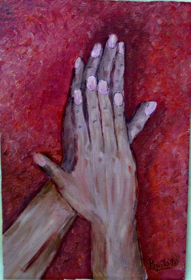 Manos 2 Oil Panel Figure Painting