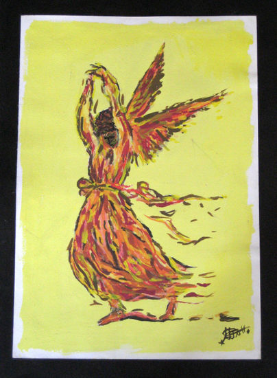 Ángel -cálido- Gouache Papel Figura