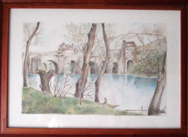 Puente II... Pencil (coloured) Paper Landscaping