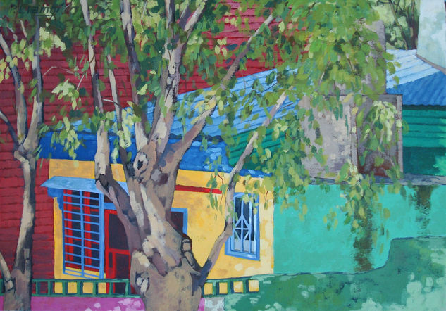 la boca,buenos aires, argentina Acrylic Canvas Landscaping