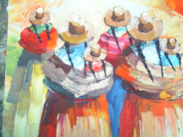 cholitas lindas Oil Canvas Landscaping