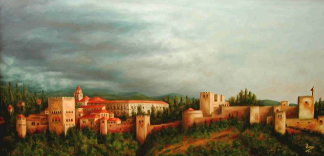 Evening Alhambra in Granada Oil Canvas