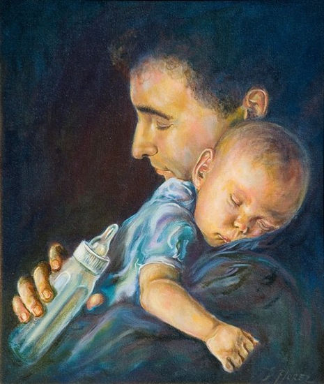 Paternidad 18 Oil Canvas Figure Painting