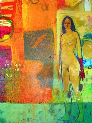mujer naranja