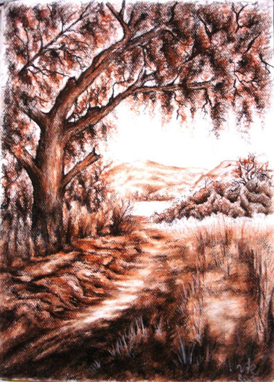 UNA LUZ EN MI ASFIXIA Pastel Papel Paisaje