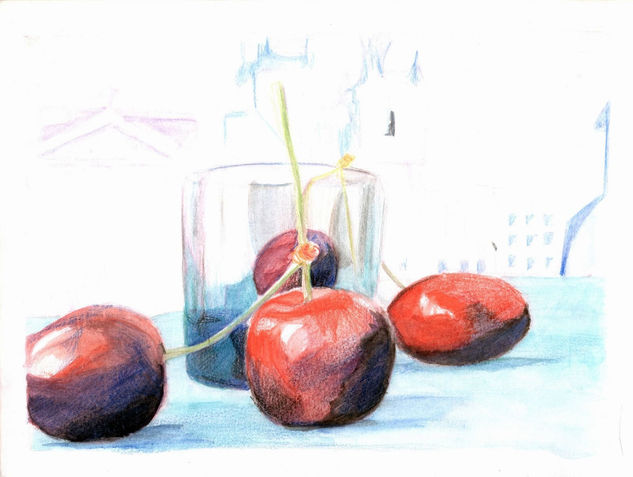 Cerezas Watercolour Paper Still Life Paintings