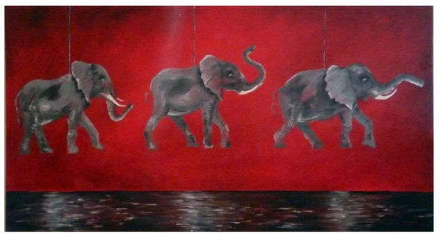 Elefantes Oil Canvas Animals