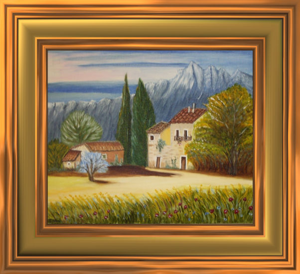 CASAS RURALES, DE MONTAÑA , Oil Canvas Landscaping