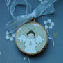 Medalla de cuna Angel de la guarda (beige)