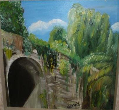 la fundicion (cazalla de la sierra) Oil Canvas Landscaping