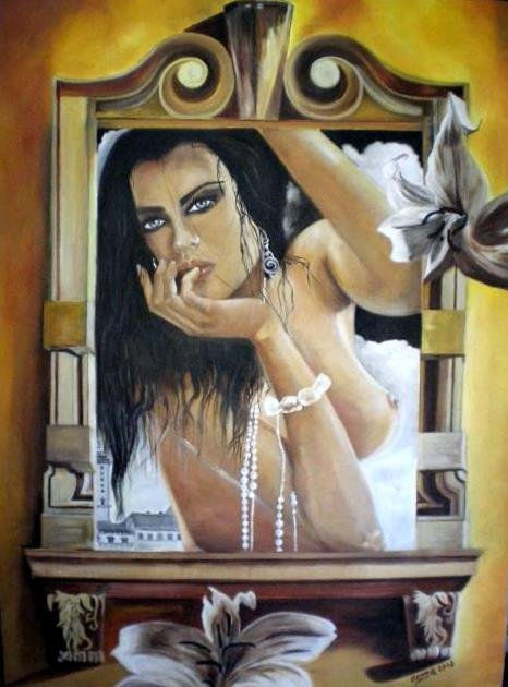 mujer en ventana