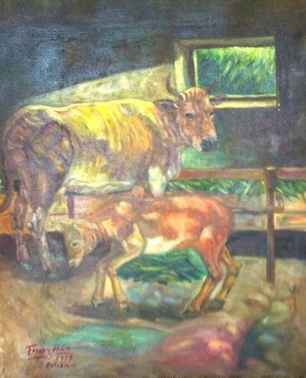 VACAS. Oil Canvas Animals