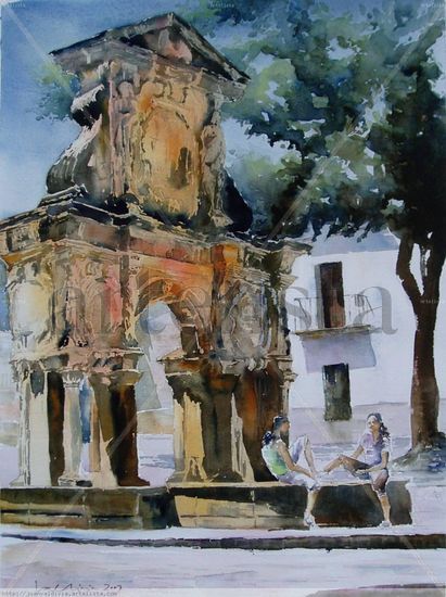 Fuente de Santa María (Baeza) Acuarela Papel Otros