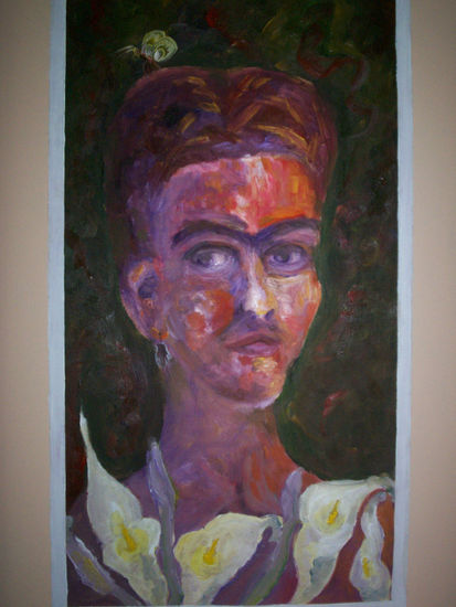 Frida Kahlo 2 Oil Panel Portrait