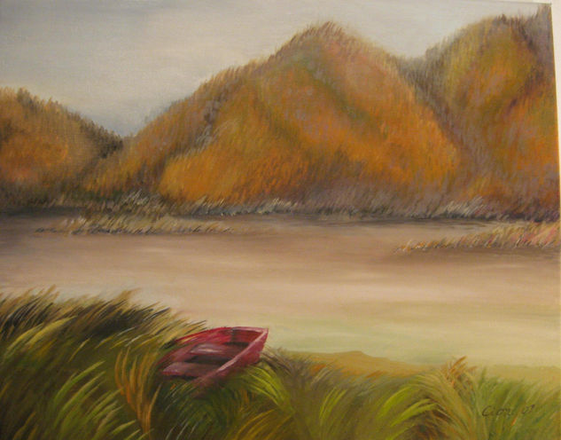 En el pasto Oil Canvas Landscaping