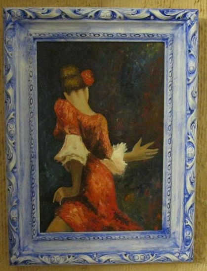 Arte Óleo Tabla Figura