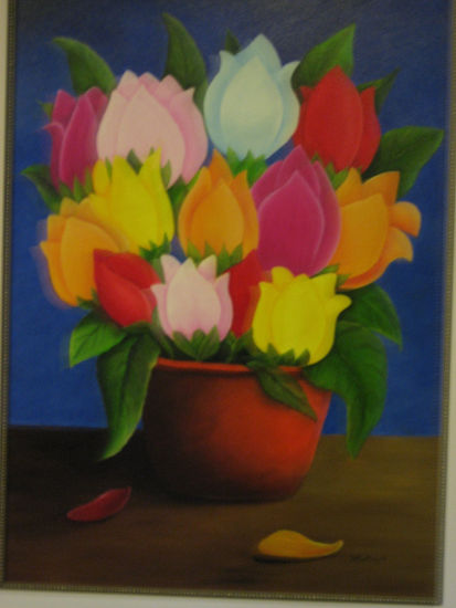 tulips fastival Oil Canvas Floral Painting