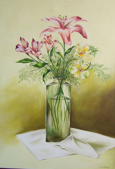 MIS FLORES Oil Canvas Floral Painting