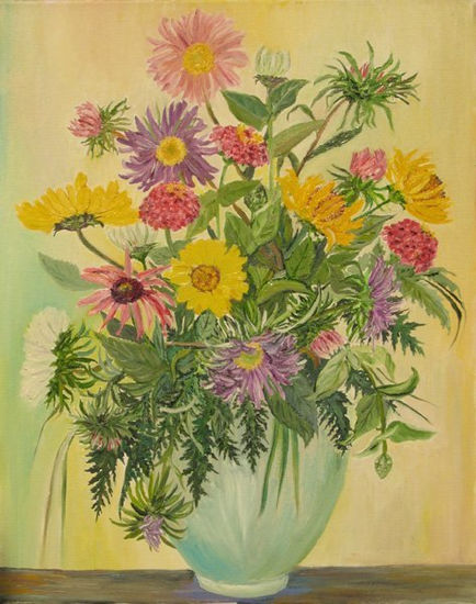 Flores Oil Textile Floral Painting