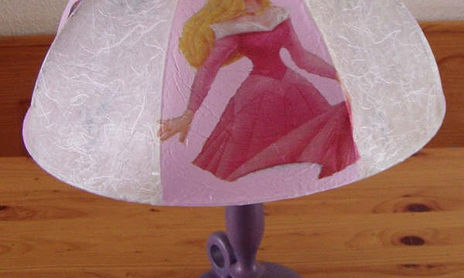 lámparas decoradas en decoupage