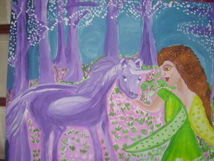 Hada con unicornio
